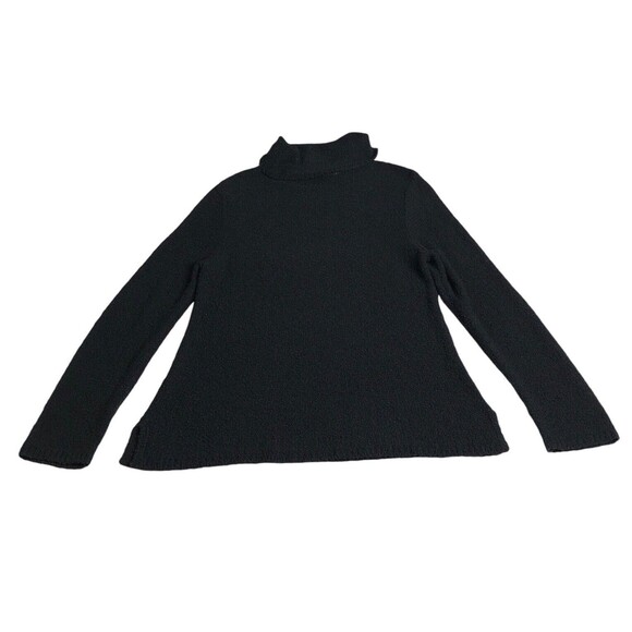 Chicos Sweater Womens 2 Large Black Wool Blend Turtleneck Chunky Plush Boucle - Picture 9 of 16